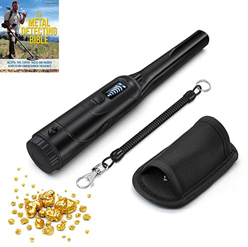 Metalldetektor Pinpointer - Hochempfindlich pin Pointer IP68 Komplett 12M Wasserdicht 360° Suchen Tragbar Metallsuchgerät mit Gürtel Holster, mit LED Indicator für Einsteiger Kids