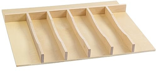 WelFurGeer Solid Birch Wood Silverware Drawer Organizer, Wooden Cutlery Drawer Organizer, Utensil Tray for Kitchen Drawers, Kitchen Utensil Organizer for Silverware, Flatware, Spoons, Forks, Knives
