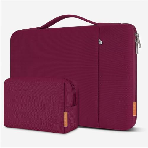 DOMISO Laptoptasche Hülle für 14 Zoll MacBook Pro M5 2026/M4/M3/M2/M1/Max | Laptophülle MacBook Tasche Laptop Hülle Case mit Griff für MacBook Pro 14 Zoll(2026–2021),Wasserdichte Schutzhülle,Weinrot