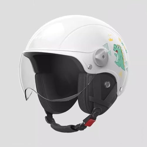 QJWMatic Kids Motorcycle Half Helmet 3/4 Open Face Cartoon Fashion Helmet for Bike Moped Cruiser Chopper with Visor Boys Girls A,48-58CM