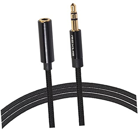 KONTONTY Cavo Prolunga Cuffie 3.5mm Stereo Maschio Femmina 1 Metro Nero