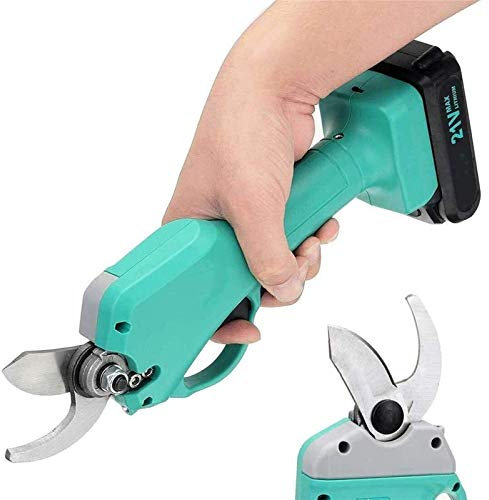 Cesoie elettriche professionali per potatura Forbici a batteria al litio 21V, lama in acciaio, funzione torcia a LED, steli di alberi da giardino entro 30 mm