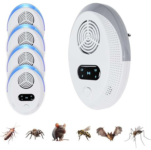 ENVOLME - Repelente Ultrasonico Cucarachas Roedores y Ratas - Repelente Ultrasonico de Plagas - Repelente de Mosquitos y Avispas - Ahuyentador de Ratas, Arañas y Murcielagos