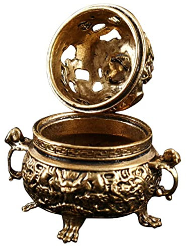 Ciieeo Exquisites Handwerk Mini-räuchergefäß Aus Messing Für Räucherstäbchen Räuchergefäß Im Vintage-Stil Dekoration Für Zuhause Dekorativer Herd Für Meditation Und Entspannung