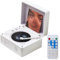 JAOGAUS CD Player, Bluetooth 5.4 Desktop CD Player, Tragbarer CD Player mit HiFi Lautsprechern, Fernbedienung, Retro-Koffer Weißer CD Player aus Holz Unterstützung CD/CD-R/CD RW/MP3/WMA, Geschenk