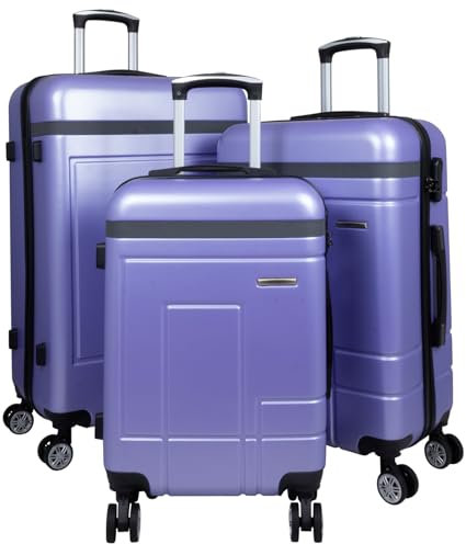 Trendyshop365 Kofferset 3-teilig Hartschale Genf Trolley Zahlenschloss 4 Rollen EIS-Blau