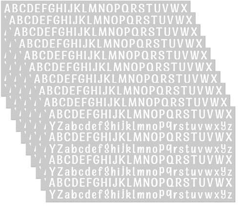 White Alphabet Stickers 0.5 Inch, 10 Sheets Self-Adhesive Vinyl Letter Decals A–Z Uppercase Lowercase for Labelling Storage Boxes Envelopes Scrapbooks Planners Journals Crafts Kids School Use