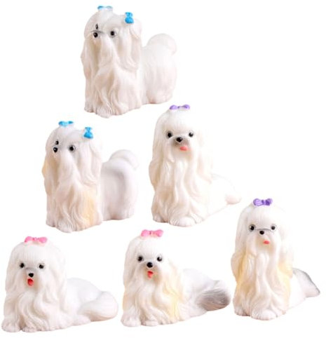 Gogogmee 6stücke Miniatur Hund Figuren Aus Kunstharz Realistische Welpen Statuen Für Garten Dekoration Niedliche Kleiner Tiere Für Bastelprojekte Und Deko Hundefiguren Für Kinder Und