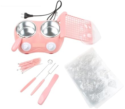 Máquina de fusión Máquina eléctrica for derretir dulces, máquina fuente de aceite esencial, calentador de jabón hecho a mano, estufa for hacer Fondue de Chocolate caliente Fuentes de chocolate(Pink)