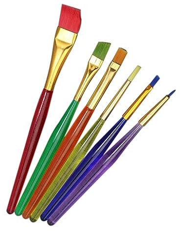 SEWACC 6pcs Cake Icing Decor Painting Fondant Dusting Sugar Craft Diy Tool Set for Cake Decorating Baking and Craft Projects