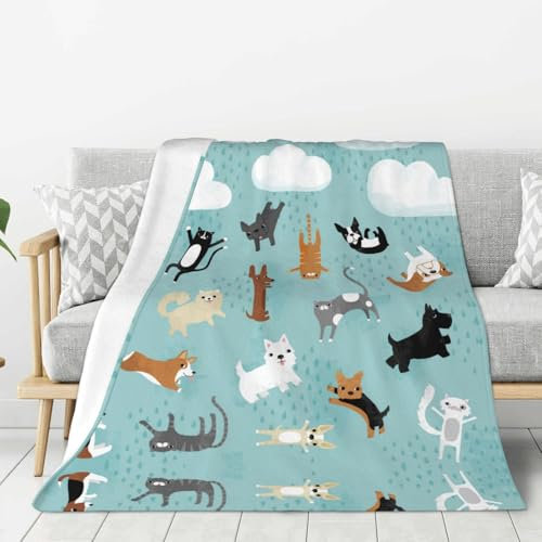 SCAUA Ultraweiche Decke für Katzen und Hunde, gemütliche, warme, verdickte Flanell-Bettdecke, Sofadecke, Klimaanlagendecke