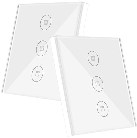 HEUXGIR Smart Roller Shutter Switch, Shutter Control with Alexa/Google Home/Smart Life Compatible, Roller Shutter Switches Timer and Voice Control with Controllable LED, Requires Zero Conductor, Pack