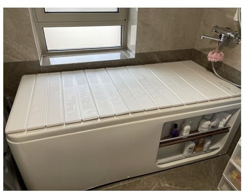 Tapa de baño con aislamiento para baños de leche y spa, cubierta plegable a prueba de polvo, bandeja de baño multifunción, material de polipropileno, 1 cm de grosor, 140 x 70 x 1 cm