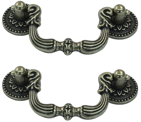 Zorveiio 2.5 Inch Vintage Bail Pull Handles, Antique Bronze, 2Pcs