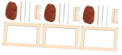 NUOBESTY 3 Sätze bastel set für hand Mini-Webrahmen mini webstuhl mini loom Werkzeug Webspielzeug für Webmaschine für den Kindergarten lustiges Strickspielzeug Kabel