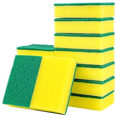 Eponge Lavables Reutilisables, Éponges de Nettoyage, Écologiques Anti-Rayures, Tampons Grattants Non rayants Double Face, pour Vaisselle, Casseroles, Poêles Et Fours