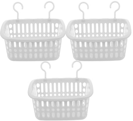 SHINEOFI Hängekorb 3Er Set Kunststoff 8.66X6.30X5.12In Mit Haken Wandkorb Küche Und Badezimmer Organizer Aufbewahrungskorb Platzsparend Für Kleinteile