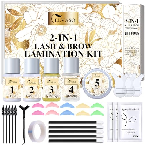 2IN1 Kit Rehaussement de Cils & Brow Lift Kit Sourcil, Professional Lash Lift Kit & Kit Brow Lift Sourcil for Fuller Brow & Long-Lasting Curl Lash, At Home Salon-Quality DIY Kit with Easy Instruction