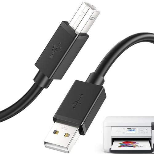 Genérico Cable USB Para Impresora, Cable USB A, Cable De 2.1m Con Conectores Macho A Y B 2.0 De Alta Velocidad Para Transferencia De Datos En Portátil, Monitor Y Teclado