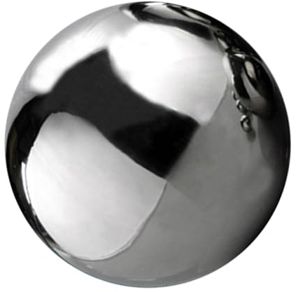 Blickkugel - Hohlkugeln aus Metall silber | reflektierende Gartenkugel aus Edelstahl | Schwebende Blickkugel als farbenfrohe und glänzende Ergänzung | Schwimmende Teichkugel Deko