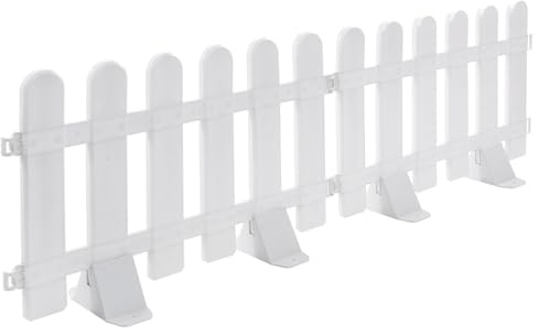 Clôture de Jardin Blanche en Plastique, 2 Pièces, Ronde | 4 Bases, pour Parterre et Plantes, Usage Maison ou Fête, Accessoire Décoratif Résistant aux Intempéries