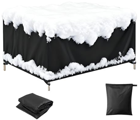 HNYDM Housse de Table de Jardin Exterieur 120x90x82cm/LxlxH 600D Bache de Protection Exterieur Table Housse Salon de Jardin Impermeable Coupe-Vent, Anti-UV pour Chaise Set