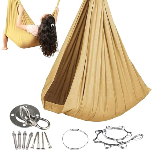Kustimantu Hamaca colgante para – Cómoda y respetuosa con la piel, hamacas de camping portátiles, para niños y niñas, balcón y jardín, camping, terraza