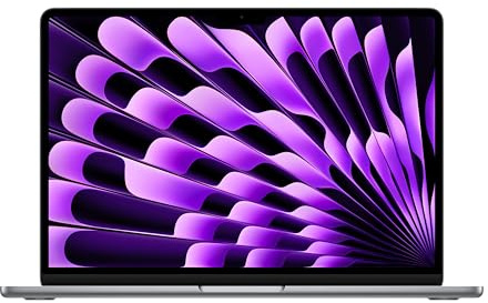 Apple MacBook Air 2024, M3 Chip mit 8-Core CPU und 10-Core GPU (13-Zoll, 16GB RAM, 256GB SSD-Speicher) (QWERTY Englisch) Space Grau (Generalüberholt)