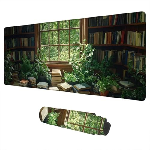 Alfombrilla Ratón Planta Mouse Pad XXL 1500x800 mm Moderno Impermeable Mousepad Alfombrilla Gaming Tapete Escritorio de Goma Antideslizante Desk Mat con Bordes Cosidos para Gaming Regalo Hombre I-18