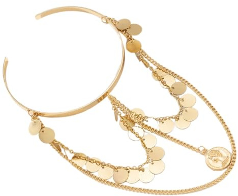 Mipcase Pulsera de Brazo Ajustable para Mujer de Metal Color Dorado, Brazalete de Cadena Estilo Punk Dijes y Decoración del Brazo, Joyería de Moda para Uso Diario y Ocasiones Obsequios
