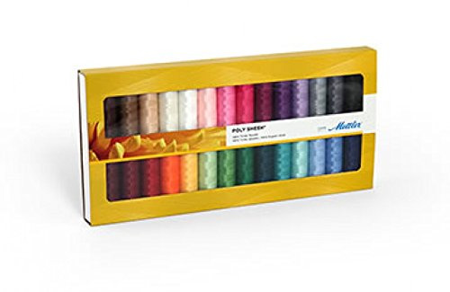Mettler Polysheen Maschinen-Stickgarn, Polyester, Geschenk-Set, mehrfarbig, 28 Stück