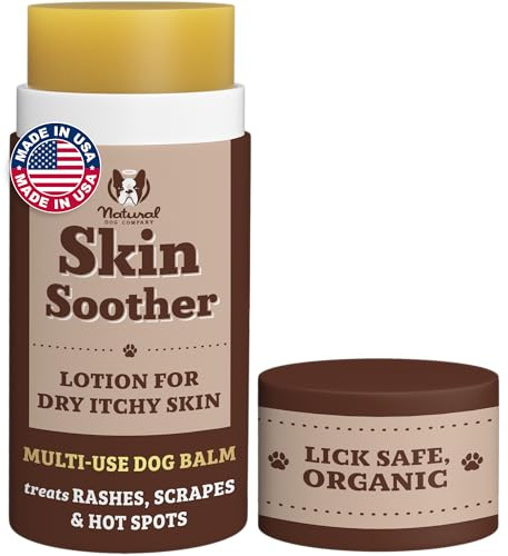 Natural Dog Company Skin Soother Balm for Dogs – Dog Skin Balm for Dry Winter Skin, Seasonal Sensitivity & Environmental Stress, Dog Moisturizer with Coconut Oil, Calendula & Vitamin E, 2 oz Stick