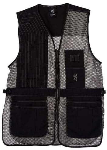 Browning, Trapper Creek Mesh Shooting Gilet, Nero/Grigio, X-Large, Mano Destra
