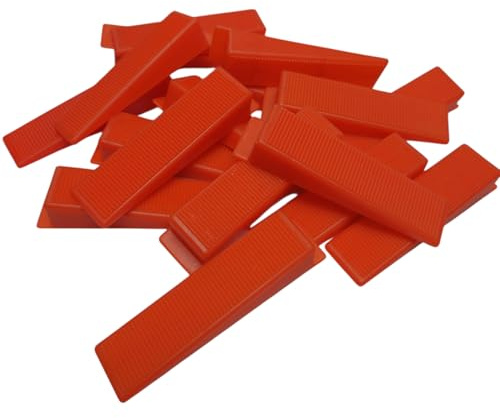 Fliesenkeile für Nivelliersystem 1000 Stück rot – Wiederverwendbare Fliesen Verlegehilfe – Nivellierkeile kompatibel mit Fliesen Clips – Präzises Ausrichten von Wand- und Bodenfliesen
