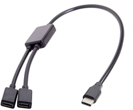 chenyang CY Câble USB C OTG, USB Type C 1 mâle vers 2 Femelles Câble hub Double Ports pour Ordinateur Portable, Souris et Disque Flash