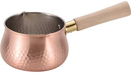 Wahei Freiz CS-018 Made in Japan Pure Copper Milk Pan, 4.7 inches (12 cm), Wood Handle, for Gas Fires, for Chitose