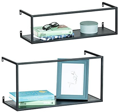 WENKO Wandregal Industrial, 2er Set Schwarz