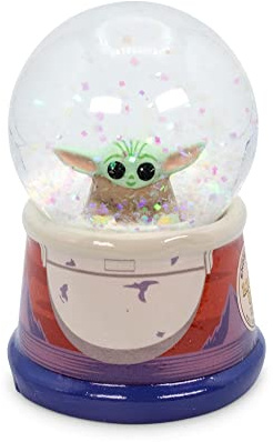 Silver Buffalo Star Wars: The Mandalorian The Child Hover Pod Mini-Schneekugel, Blau, Kunststoff, Glas