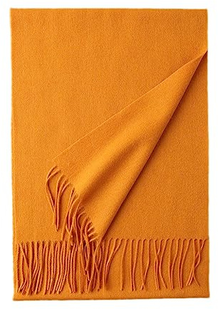 Prettystern weicher Wollschal einfarbig mit Fransen für Herbst Winter Herren und Damen
