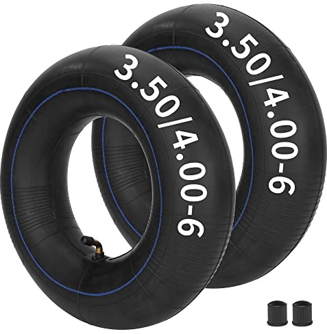 350/400-6 3.50/4.00-6 Inner Tube with Angled Valve Stem for Mowers | Wheelbarrows Generator Pressure Washer Trolleys Yard Trailer Hand Truck Tractors Snow Hlower Wagons ATV Quad Go Kart