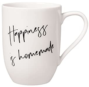 Villeroy & Boch – Statement Mug Happiness is Homemade 11.5 x 8 x 10.5 cm, White Porcelain Cup 280 ml