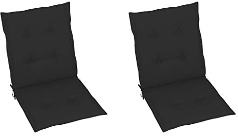 INLIFE Gartenstuhlauflagen 2 STK. Schwarz 100x50x3 cm,2.34kg,47560