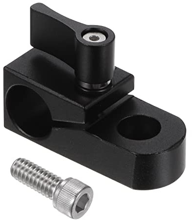 PATIKIL 15mm Tige Pince avec Filetage 1/4-20 Vis pour Caméra Support Système Épaule Rig Trépied DSLR Rail, Noir