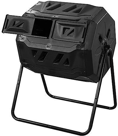 RUYICZB Poubelle à Compost extérieure de 43 gallons, gobelet à Compost à Double Chambre avec 2 Portes coulissantes, bacs à Compost de Grande capacité, composteur Rotatif de Jardin