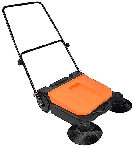DISHENGZHEN Barredora de Piso Manual, barredora de Calle, barredora Industrial, Simplemente camine y Empuje - Capacidad de 4 galones, Ancho de Barrido de 26, Barre 2720㎡/h, para Tienda/Taller/Granja