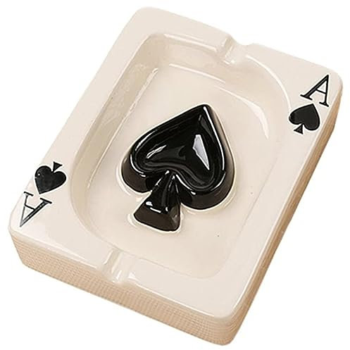 Warmhm Poker Aschenbecher Geschenk Tischdekoration Wohnkultur Behälter Für Zigarettenstummel Desktop-aschenbecher Einfacher Party- Keramik Kartenspielen Esstisch