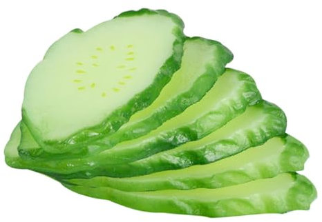 Yardenfun 6st Simulations Gurken Scheiben Künstliche Gurke Lebensechtes Gemüse Simulationsgemüse Kunstgemüse Realistische Gurke Gurkenscheiben Aus Plastik Spielzeug Essen Spielen PVC