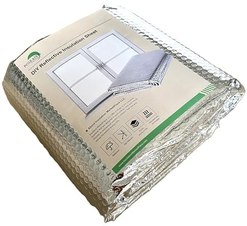INSULATION MARKETPLACE - Feuille d'isolation réfléchissante à faire soi-même, kit d'isolation de fenêtre, isolation de porte de garage à bulles, bouclier d'isolation thermique, isolation de fenêtre de