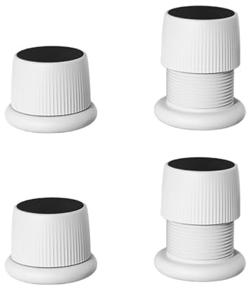 SagaSave 4Pcs Adjustable Furniture Bed Risers, 1.6-2.5 inch Anti Slip Couch Risers Bed Risers for Sofa Bed Table Chair Lifts (White)