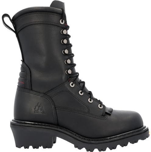 ROCKY Code Red Hotshot Logger Fire Boot, Black, Size 11.5(W)